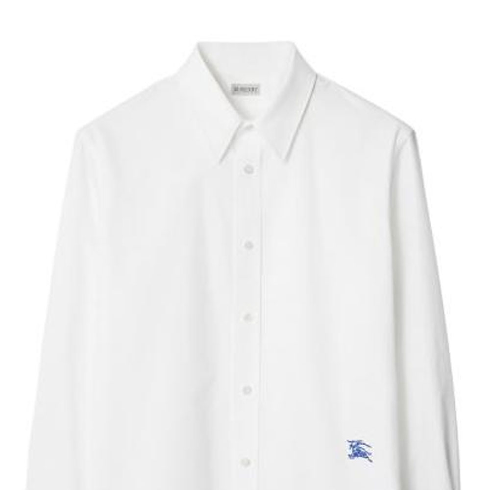 Burberry  White Casual Long Sleeve Shirt with Embroidered Pony Design 80790191 圖 4
