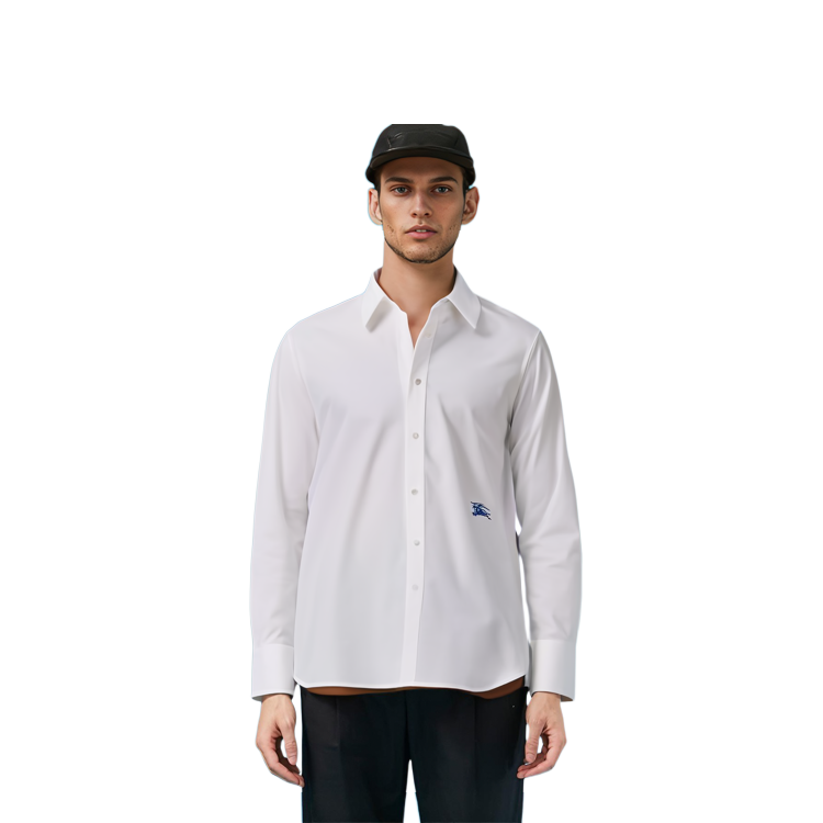 Burberry  White Casual Long Sleeve Shirt with Embroidered Pony Design 80790191 圖 5