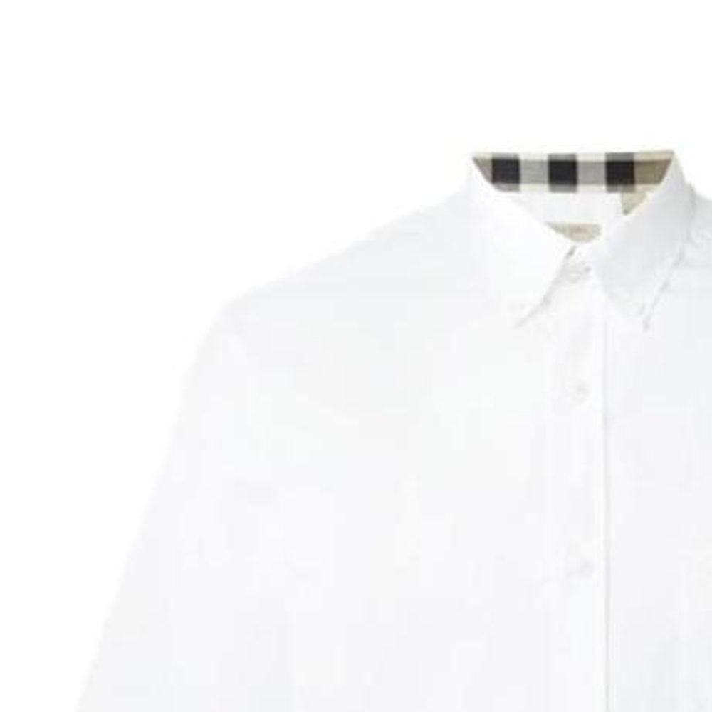 Burberry  White Casual Short Sleeve Shirt with Check Pattern 40047201 圖 6