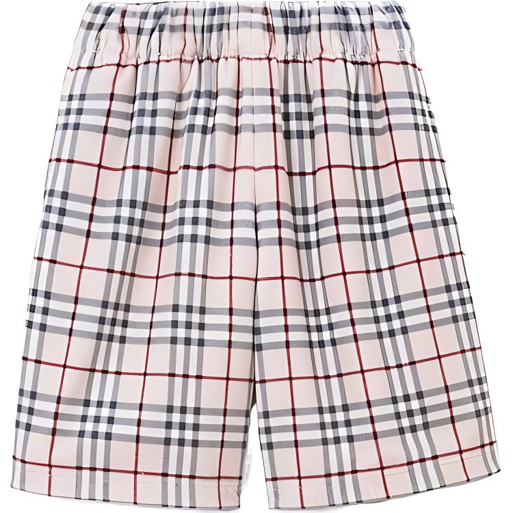 Burberry  White Checkered Elastic Waist Casual Shorts 80741771