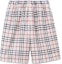 Order 博柏利 白色格纹松紧腰休闲短裤 80741771