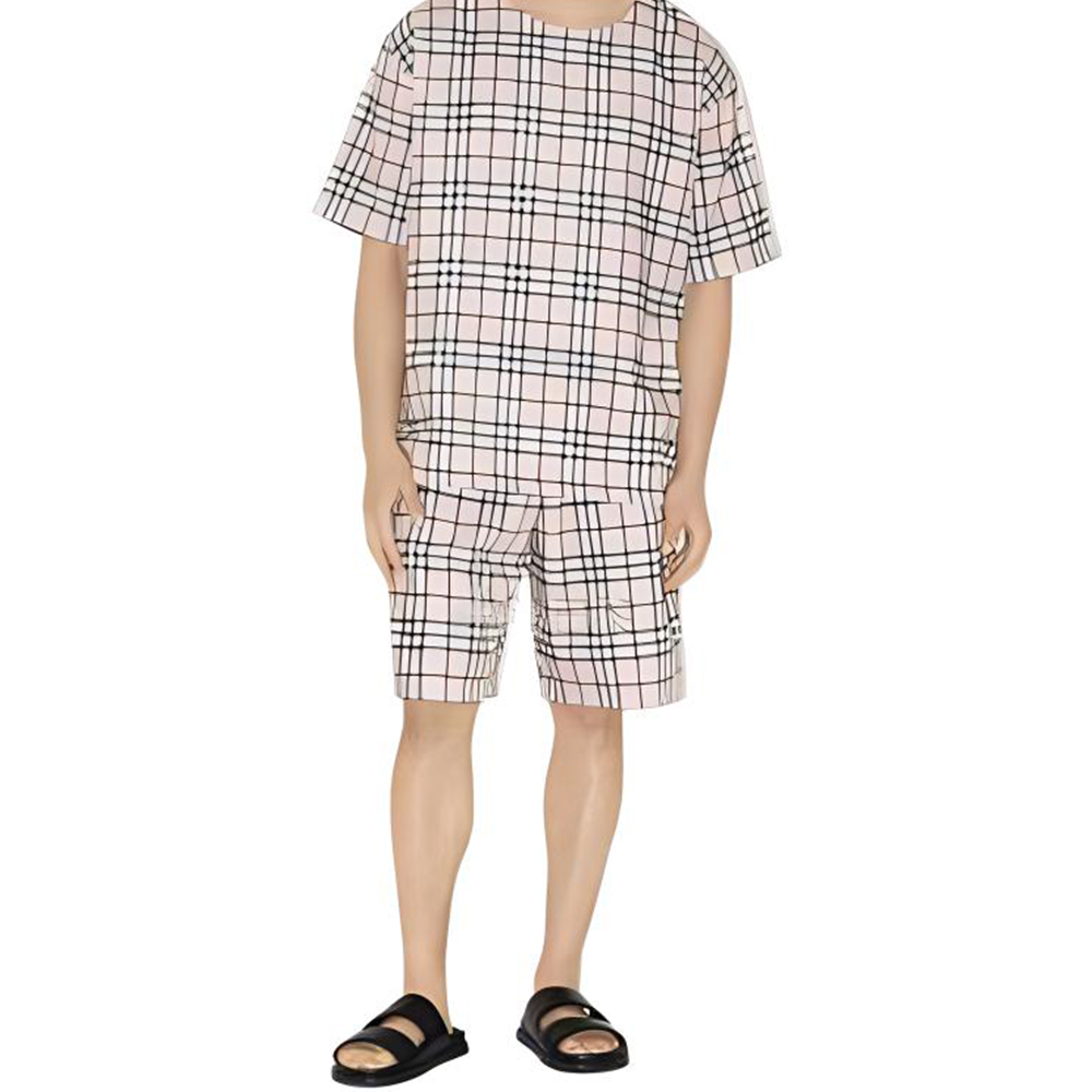 Lookbook 博柏利 白色格纹松紧腰休闲短裤 80741771