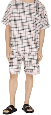 博柏利 白色格纹松紧腰休闲短裤 80741771 Lookbook 博柏利 白色格纹松紧腰休闲短裤 80741771