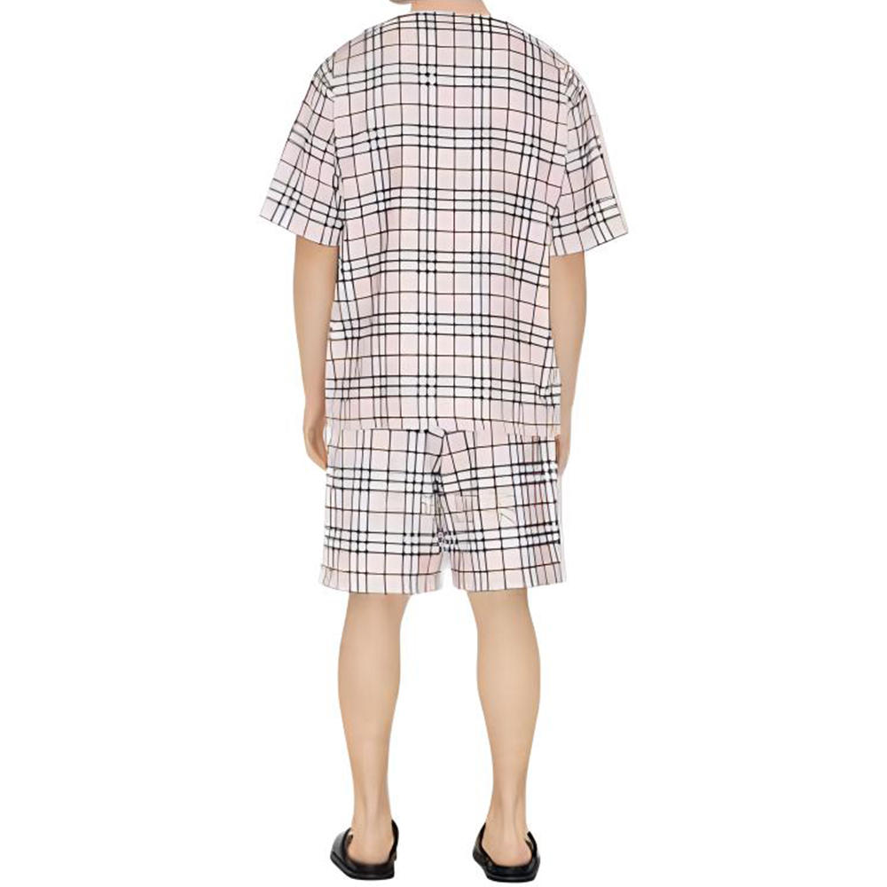 Shop 博柏利 白色格纹松紧腰休闲短裤 80741771