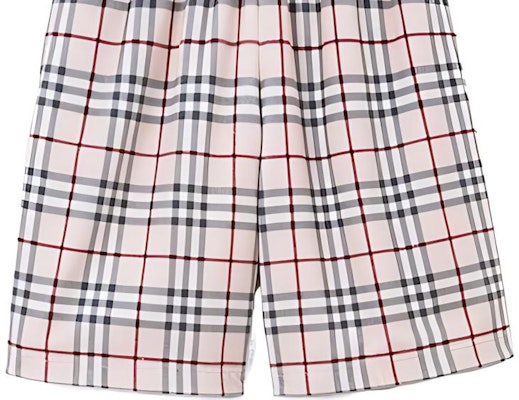 博柏利 白色格纹松紧腰休闲短裤 80741771 Sizing 博柏利 白色格纹松紧腰休闲短裤 80741771