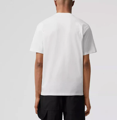 博柏利 白色拼接徽标贴片圆领T恤。 80575291 Purchase 博柏利 白色拼接徽标贴片圆领T恤。 80575291