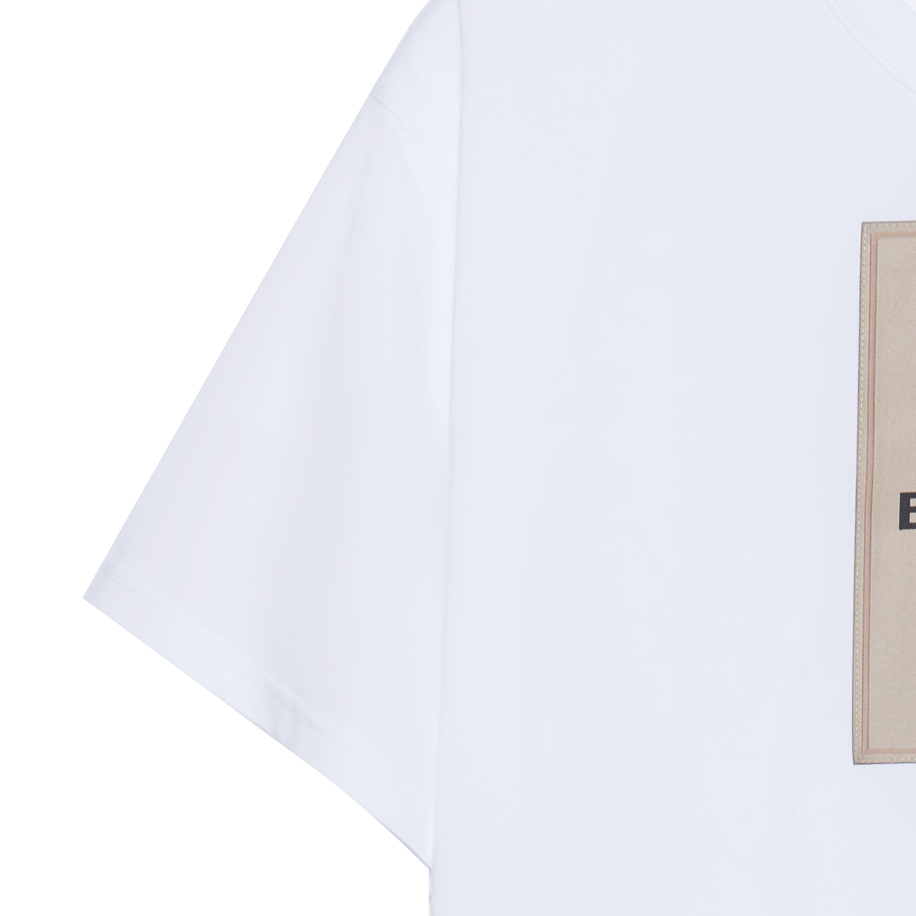 Details for 博柏利 白色拼接徽标贴片圆领T恤。 80575291