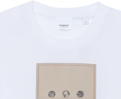 Sizing Burberry 白色拼接徽標貼布圓領T恤 80575291