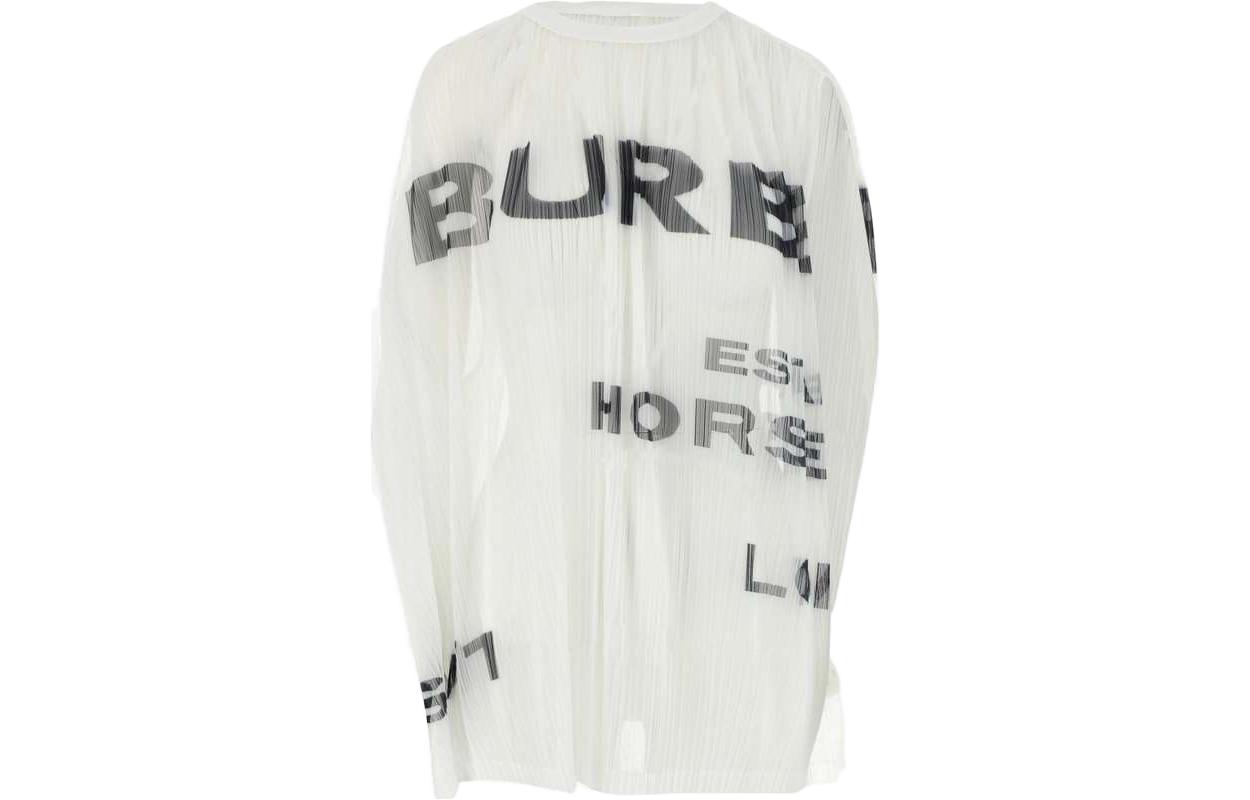 Order Burberry Tank Top Putih Crew Neck dengan Cetak Huruf dan Desain Lipit. 45674681