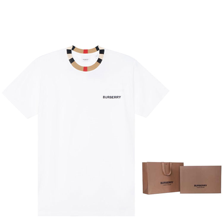 Purchase Burberry Kaos Putih Crewneck dengan Logo Bordir. 80695391