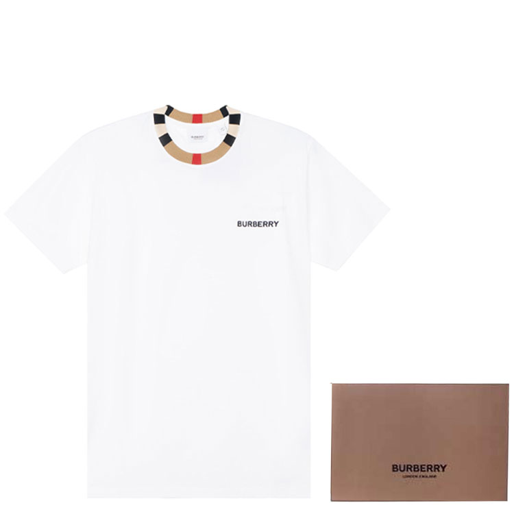 Details for Burberry Kaos Putih Crewneck dengan Logo Bordir. 80695391