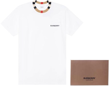 Burberry Kemeja-T Leher Bulat Putih dengan Logo Sulaman. 80695391 Details for Burberry Kemeja-T Leher Bulat Putih dengan Logo Sulaman. 80695391