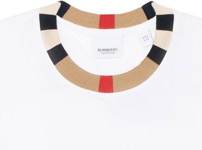Burberry Kemeja-T Leher Bulat Putih dengan Logo Sulaman. 80695391 Sizing Burberry Kemeja-T Leher Bulat Putih dengan Logo Sulaman. 80695391