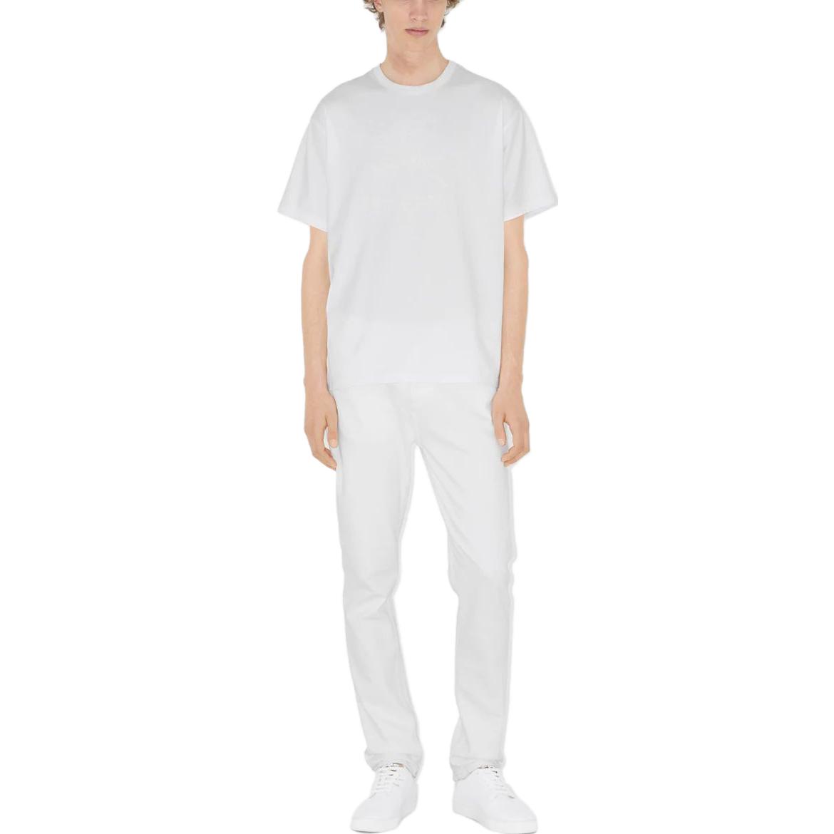 Burberry  White Embroidered Logo Short Sleeve T-Shirt. 80727561 圖 4