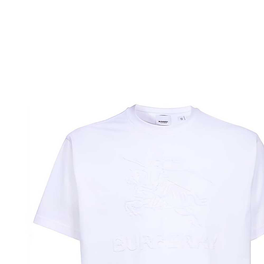 Burberry  White Embroidered Logo Short Sleeve T-Shirt. 80727561 圖 6
