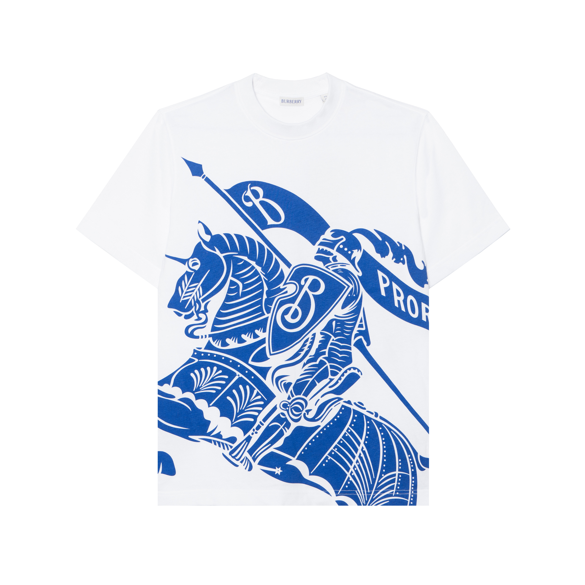 Burberry  White Graphic Print Crewneck Short Sleeve T-Shirt. 80778891