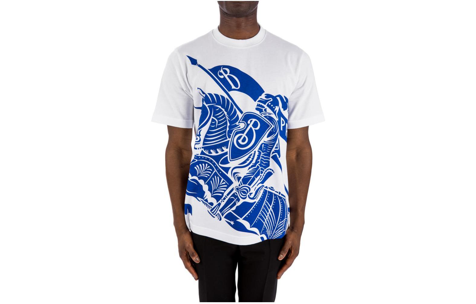 Order Burberry Baju-T Lengan Pendek Putih Cetakan Grafik Crewneck. 80778891