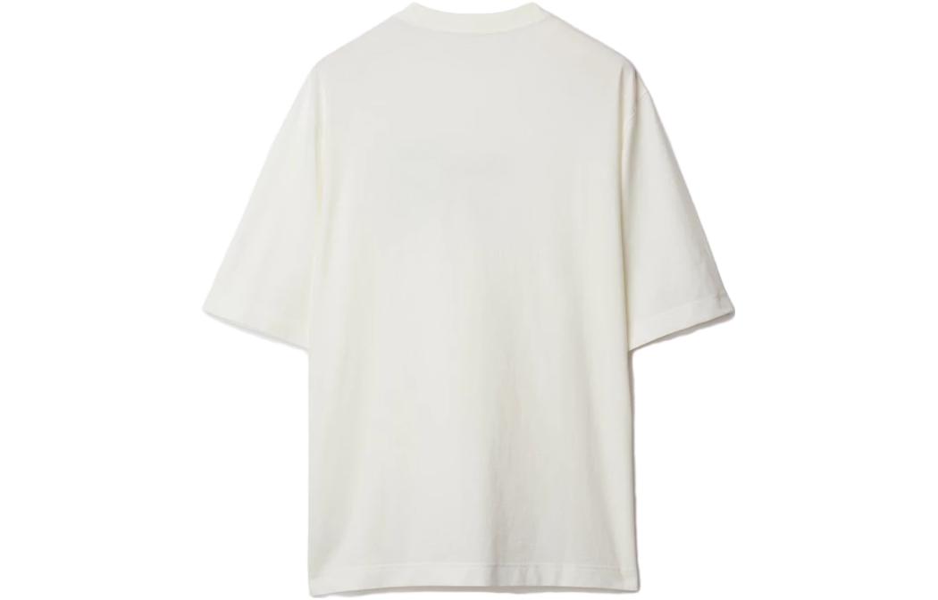 Lookbook Burberry  White Letter Botanical Print Crewneck T-Shirt Short Sleeve. 80837281