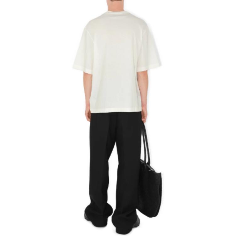 Purchase Burberry  White Letter Botanical Print Crewneck T-Shirt Short Sleeve. 80837281