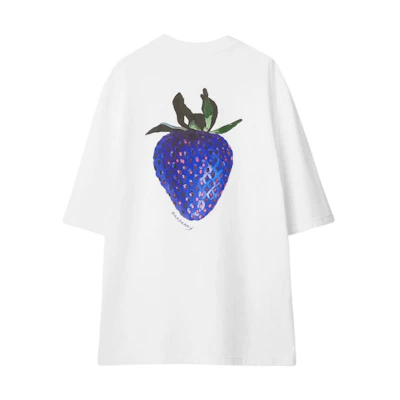 Burberry White Logo Strawberry Print Crewneck T-Shirt. 80891001