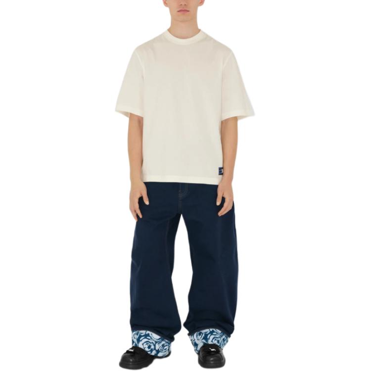 Shop Burberry  White Plain Crewneck Short Sleeve T-Shirt. 80835931