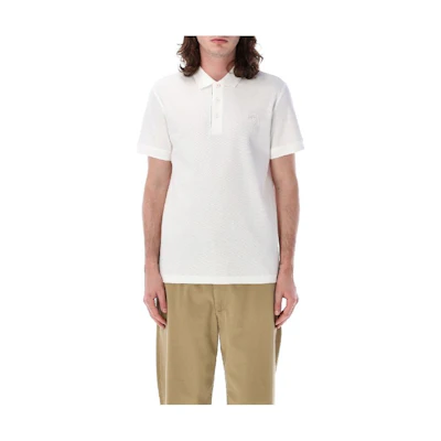 Burberry White Polo Shirt with Embroidered Logo Short Sleeve. 8084012C