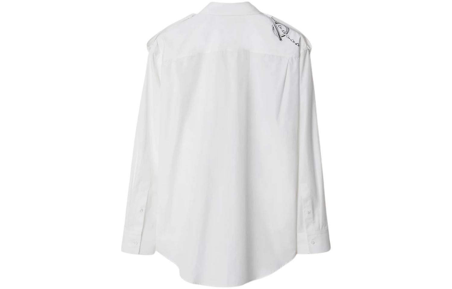 Lookbook Burberry  White Shirt with Hand-Drawn Print and Pointed Collar. 80890701