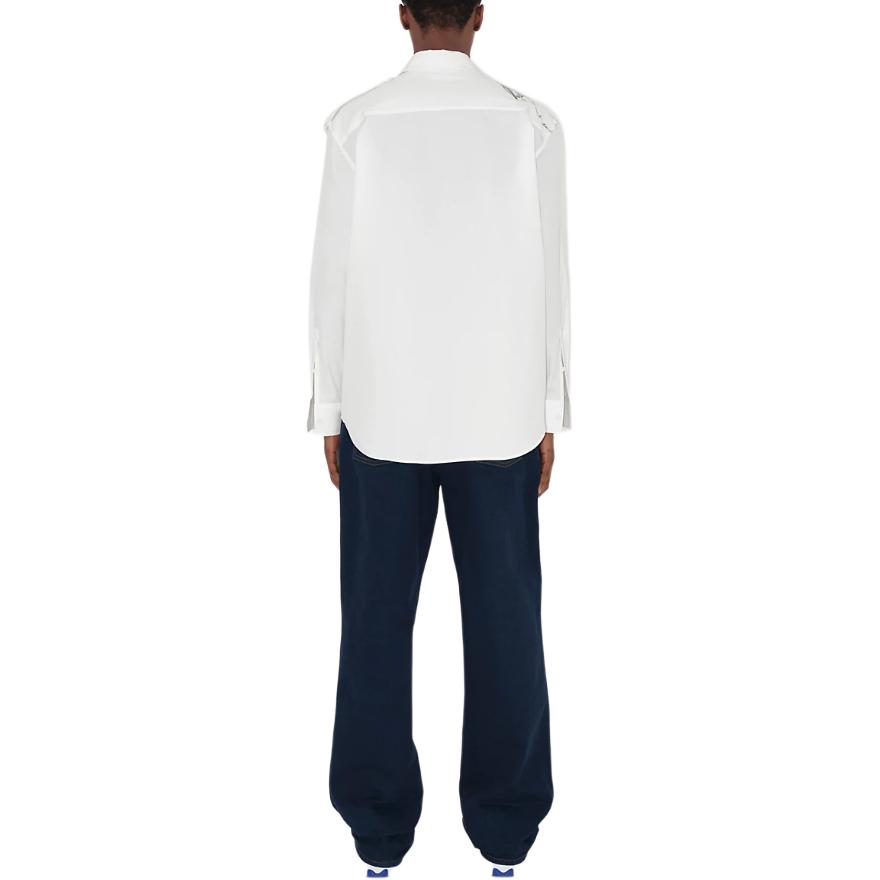 Details for Burberry  White Shirt with Hand-Drawn Print and Pointed Collar. 80890701