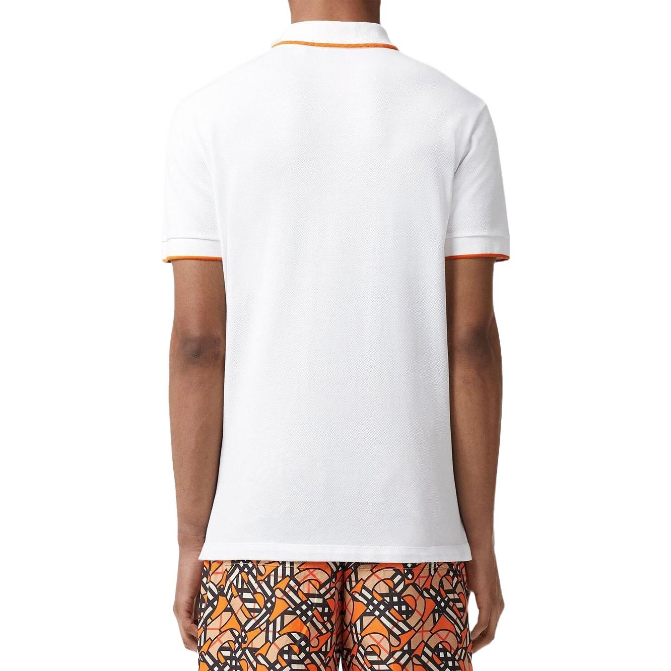 Burberry  White Short-Sleeve Polo Shirt with Logo Letter Applique. 80574871 圖 4