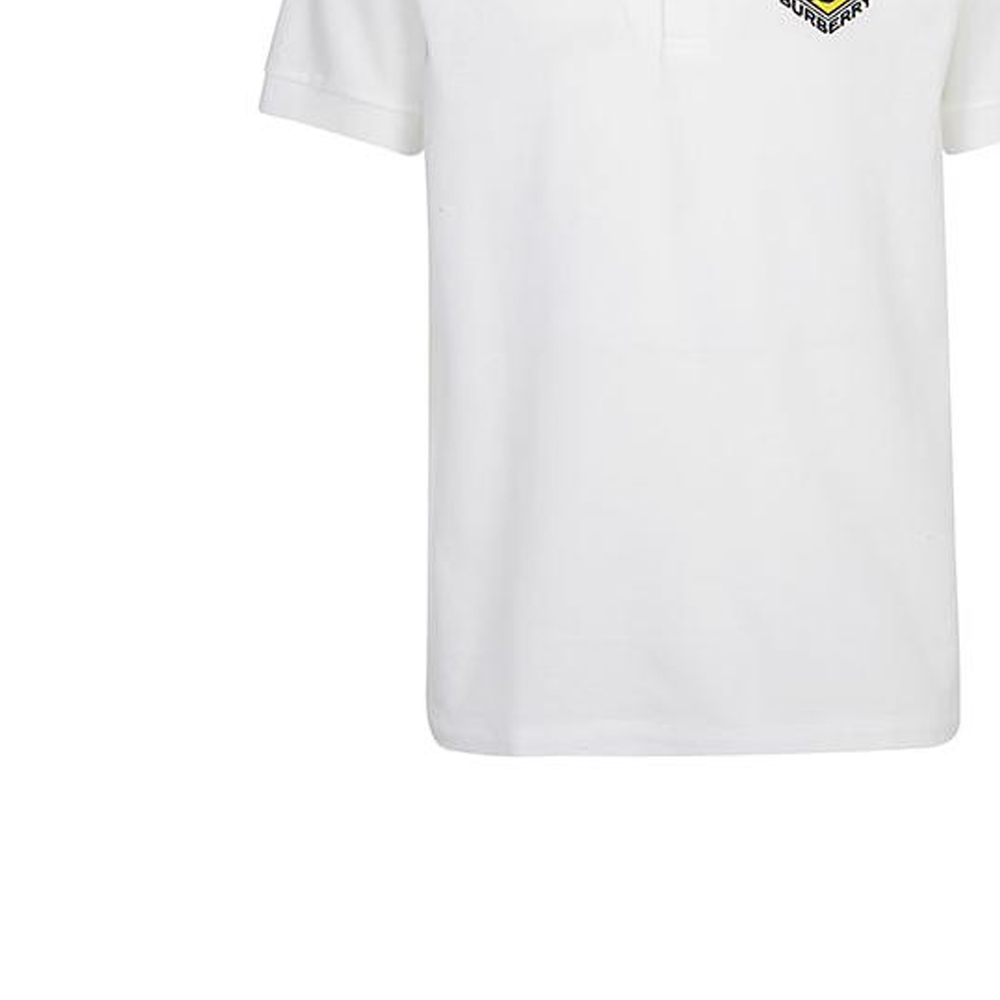 Burberry  White Short-Sleeve Polo Shirt with Striped Trim. 80218341 圖 5