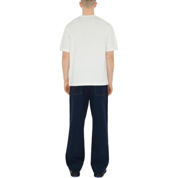 Burberry  White Short-Sleeve T-Shirt with Logo & Equestrian Knight Design 80951051 圖 4