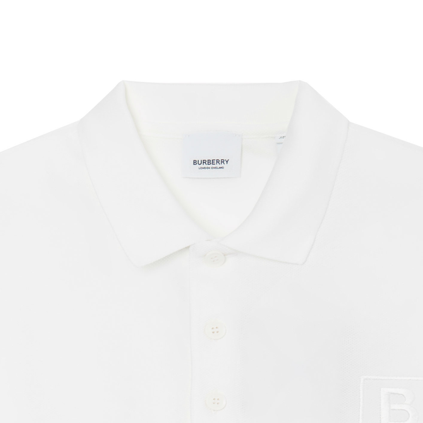 Burberry  White Short Sleeve Polo Shirt with Letter Pattern Print. 80530261 圖 5