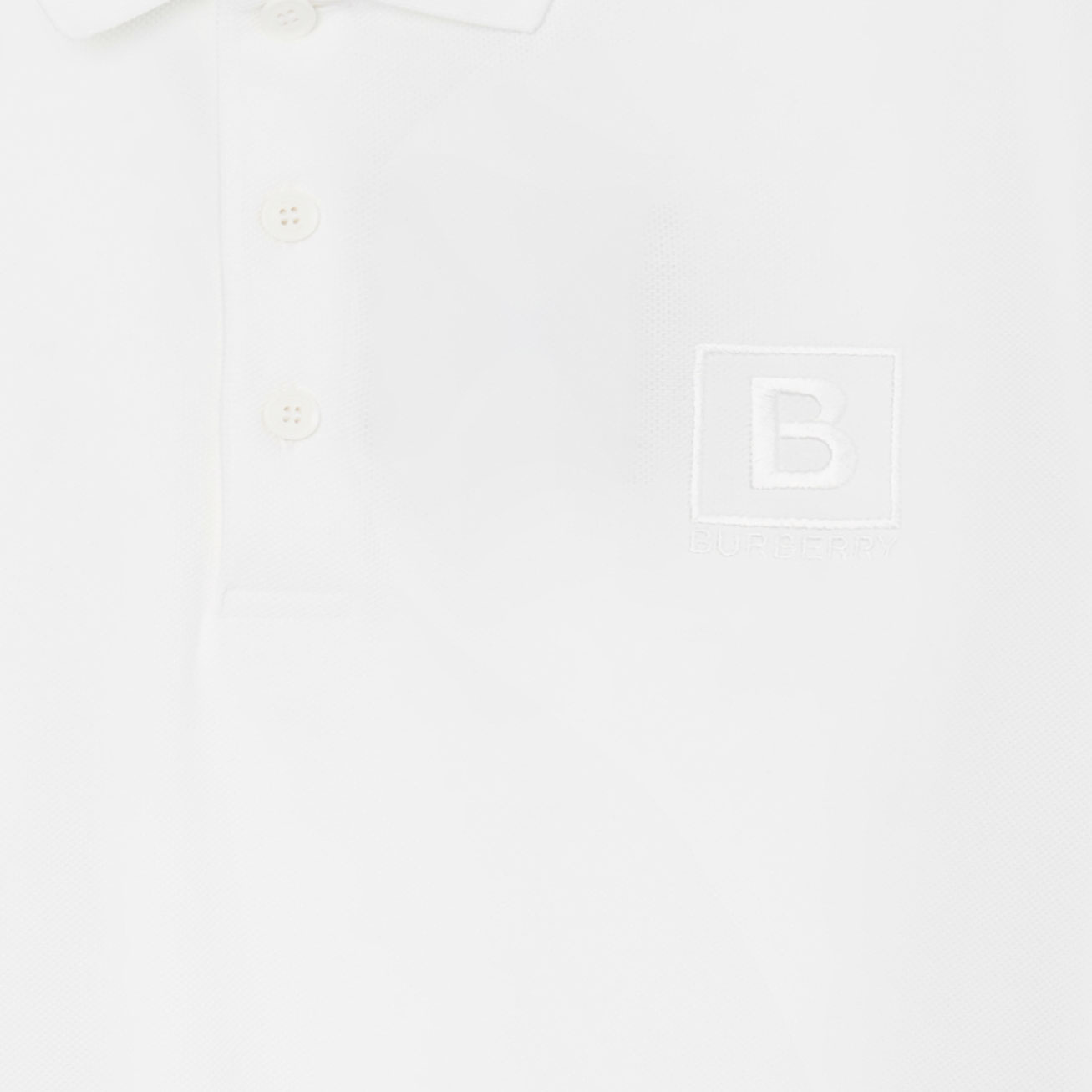 Burberry  White Short Sleeve Polo Shirt with Letter Pattern Print. 80530261 圖 7