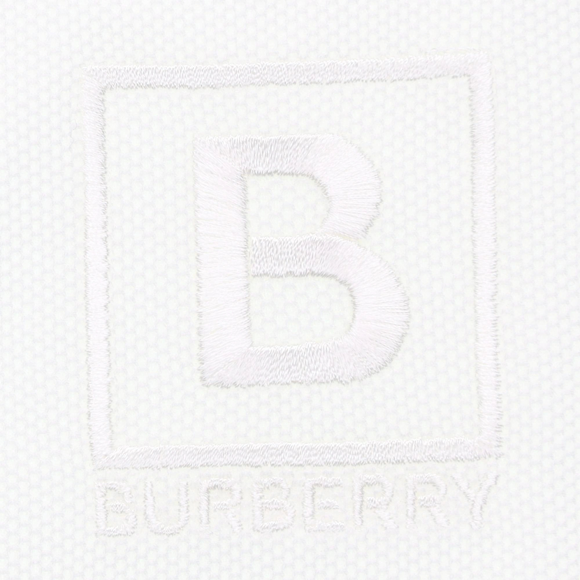Burberry  White Short Sleeve Polo Shirt with Letter Pattern Print. 80530261 圖 8