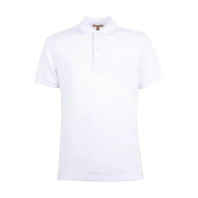 Burberry White Short Sleeve Solid Color Polo Shirt with Button Collar. 39559941