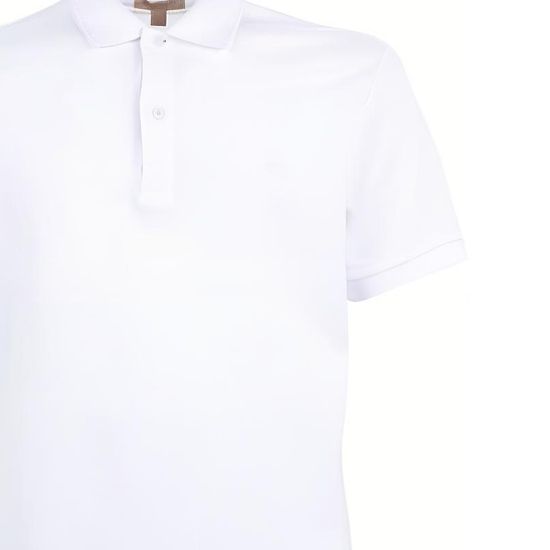 Purchase Burberry  White Short Sleeve Solid Color Polo Shirt with Button Collar. 39559941