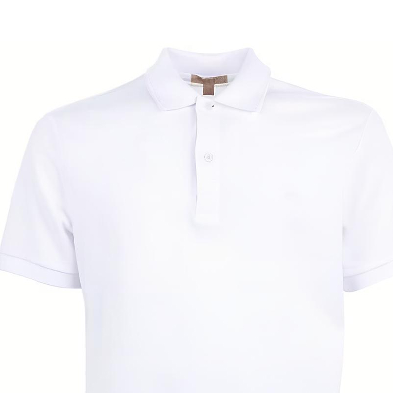Details for Burberry  White Short Sleeve Solid Color Polo Shirt with Button Collar. 39559941