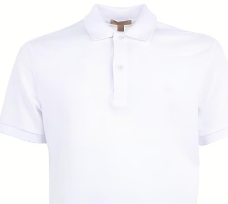 Burberry White Short Sleeve Solid Color Polo Shirt with Button Collar. 39559941 Details for Burberry White Short Sleeve Solid Color Polo Shirt with Button Collar. 39559941