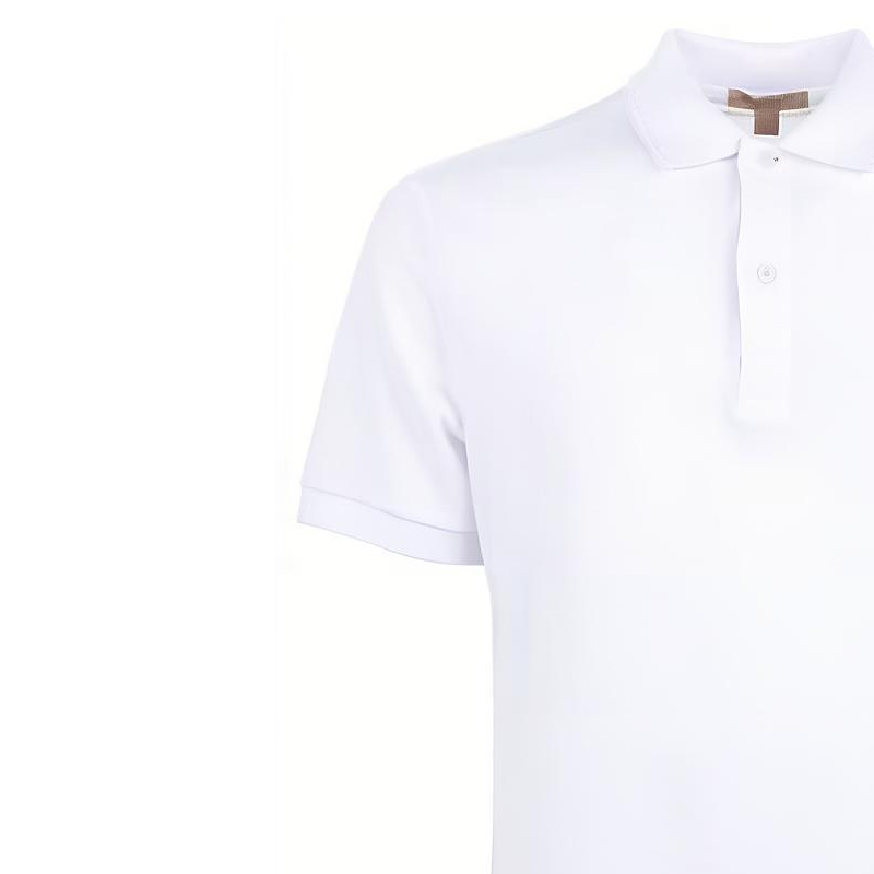 Sizing Burberry  White Short Sleeve Solid Color Polo Shirt with Button Collar. 39559941