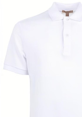 Burberry White Short Sleeve Solid Color Polo Shirt with Button Collar. 39559941 Sizing Burberry White Short Sleeve Solid Color Polo Shirt with Button Collar. 39559941
