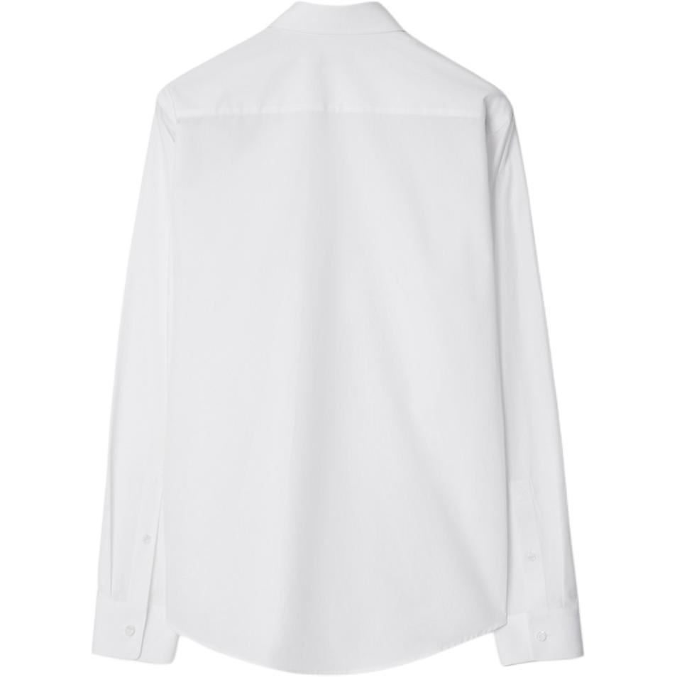 Lookbook Burberry 白色純色尖領長袖襯衫 80953331