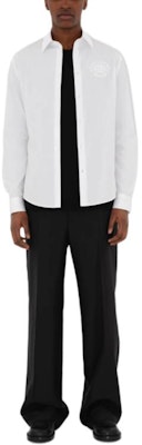 Burberry 白色純色尖領長袖襯衫 80953331 Shop Burberry 白色純色尖領長袖襯衫 80953331