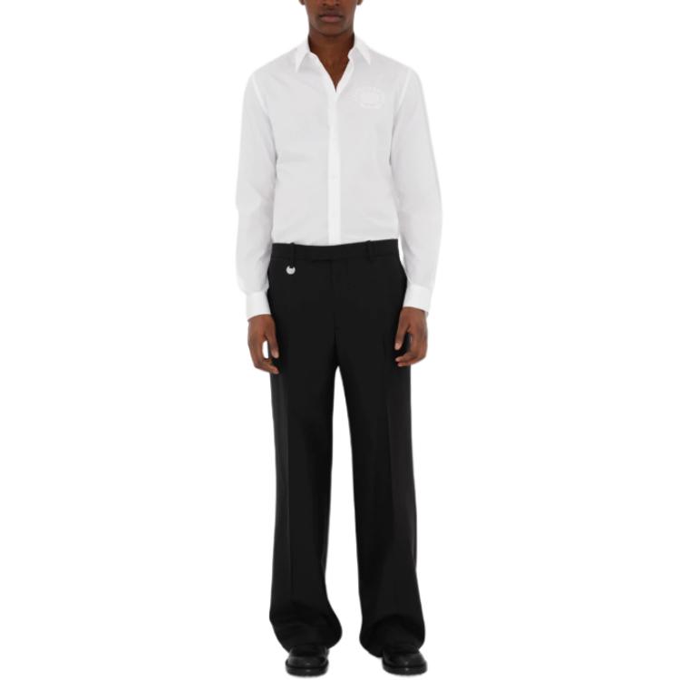 Purchase Burberry 白色純色尖領長袖襯衫 80953331