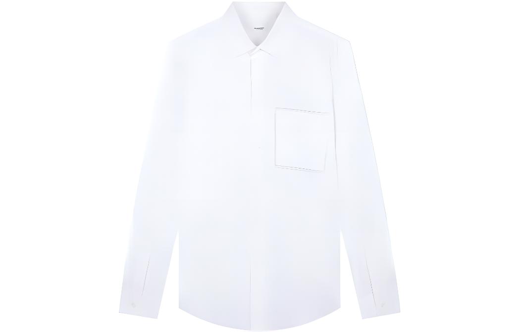Burberry  White Solid Single-Breasted Long Sleeve Casual Shirt 45629761