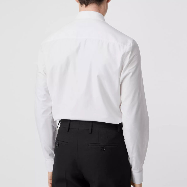 Burberry  White Solid Single-Breasted Long Sleeve Casual Shirt 45629761 圖 5