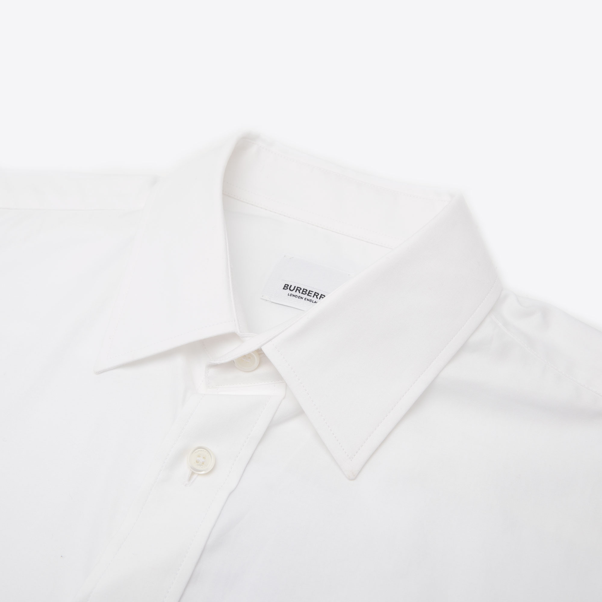 Burberry  White Solid Single-Breasted Long Sleeve Casual Shirt 45629761 圖 6