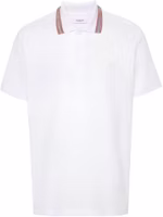 Burberry White Striped Straight-Cut Short Sleeve Button Polo Shirt 80840181 Burberry White Striped Straight-Cut Short Sleeve Button Polo Shirt 80840181