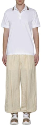 Burberry White Striped Straight-Cut Short Sleeve Button Polo Shirt 80840181 Lookbook Burberry White Striped Straight-Cut Short Sleeve Button Polo Shirt 80840181