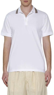 Burberry White Striped Straight-Cut Short Sleeve Button Polo Shirt 80840181 Shop Burberry White Striped Straight-Cut Short Sleeve Button Polo Shirt 80840181