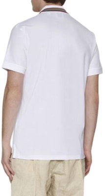 Burberry White Striped Straight-Cut Short Sleeve Button Polo Shirt 80840181 Purchase Burberry White Striped Straight-Cut Short Sleeve Button Polo Shirt 80840181